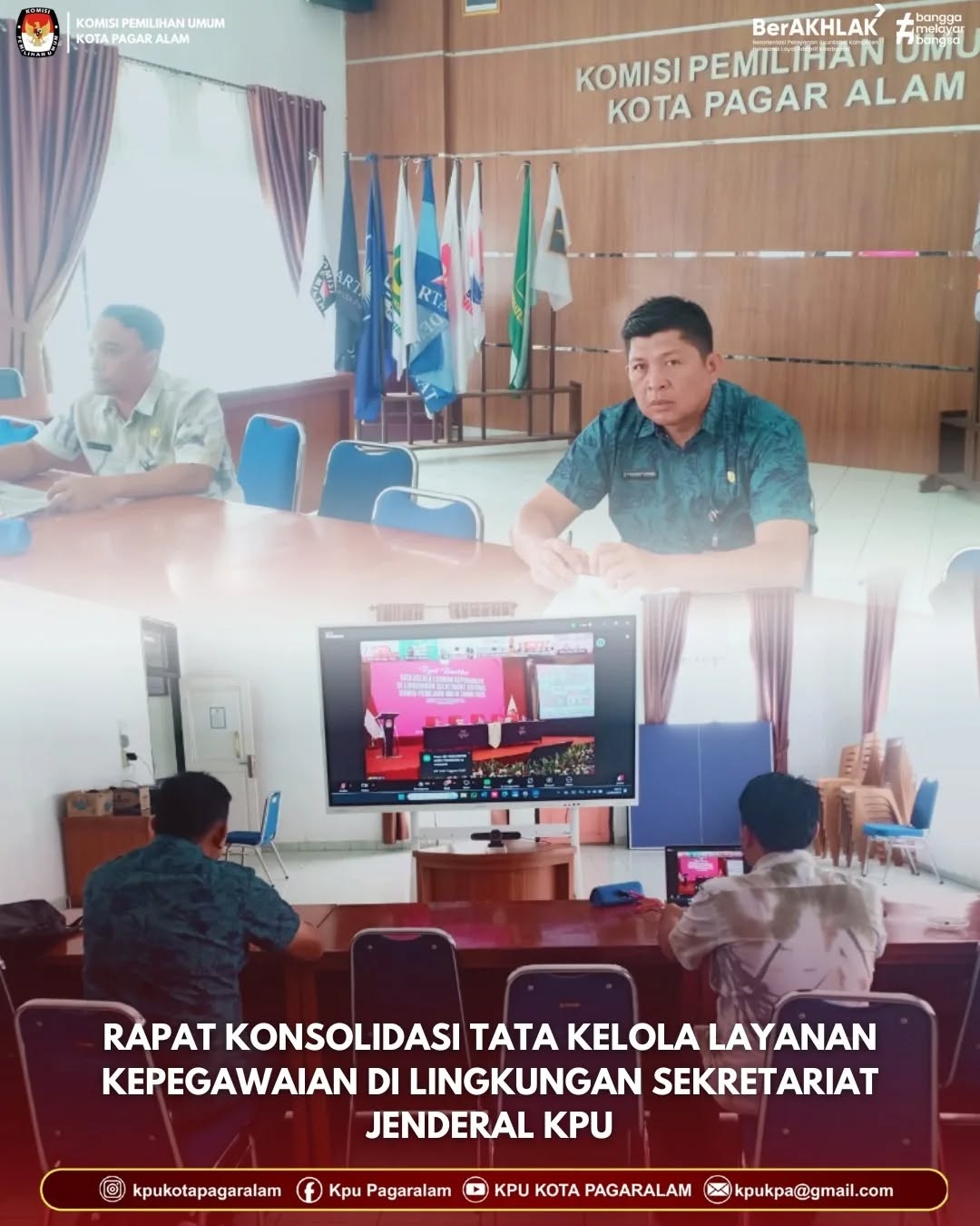 Kasubbag Partisipasi Masyarakat dan Sumber Daya Manusia, Bapak Handika, turut serta dalam Rapat Konsolidasi Tata Kelola Layanan Kepegawaian di lingkungan Sekretariat Jenderal Komisi Pemilihan Umum.